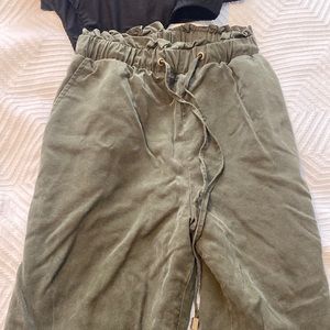 Green Drawstring Pants from Zara